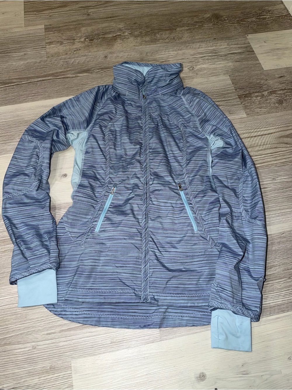 lululemon athletica Light Blue Striped Utility Jacket